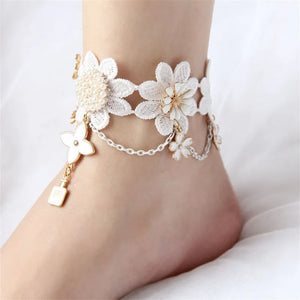 Lace Anklet Gothic Jewelry Women Lady Summer Foot Jewelry