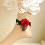 Vintage Lace Anklet for Women Gothic Jewelry Lady Beach Foot Jewelry