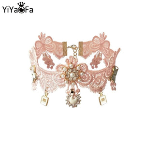 Vintage Lace Necklace Choker Pendant Gothic Jewelry GN-66