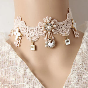 Vintage Lace Necklace Choker Pendant Gothic Jewelry GN-66