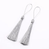 30pcs Silk Tassels Silver Keychain Necklace DIY Jewelry Making