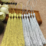 30pcs Silk Tassels Silver Keychain Necklace DIY Jewelry Making