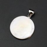 Yin Yang Seashell Pendant Necklace Mother of Pearl Taoism Charms
