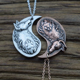 Yin Yang Wolf Necklace Couple Jewelry Spiritual Friendship Couple Valentine