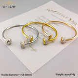 Yingliiy 316L Stainless Steel Rhinestone Bracelet for Women