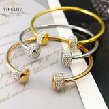 Yingliiy 316L Stainless Steel Rhinestone Bracelet for Women