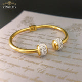 Yingliiy 316L Stainless Steel Women's Rhinestone Bracelet