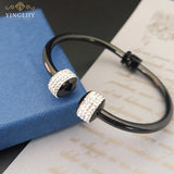 Yingliiy 316L Stainless Steel Women's Rhinestone Bracelet