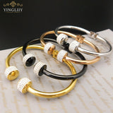 Yingliiy 316L Stainless Steel Women's Rhinestone Bracelet