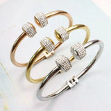 Yingliiy 316L Stainless Steel Women's Rhinestone Bracelet
