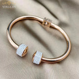 Yingliiy 316L Stainless Steel Women's Rhinestone Bracelet