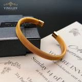 Yingliiy 316L Stainless Steel Cable Bracelet Adjustable Cuff Bangle
