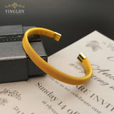 Yingliiy 316L Stainless Steel Cable Bracelet Adjustable Cuff Bangle
