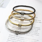 Yingliiy 316L Stainless Steel Bangles For Women Crystal Bracelet