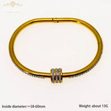 Yingliiy 316L Stainless Steel Bangles For Women Crystal Bracelet