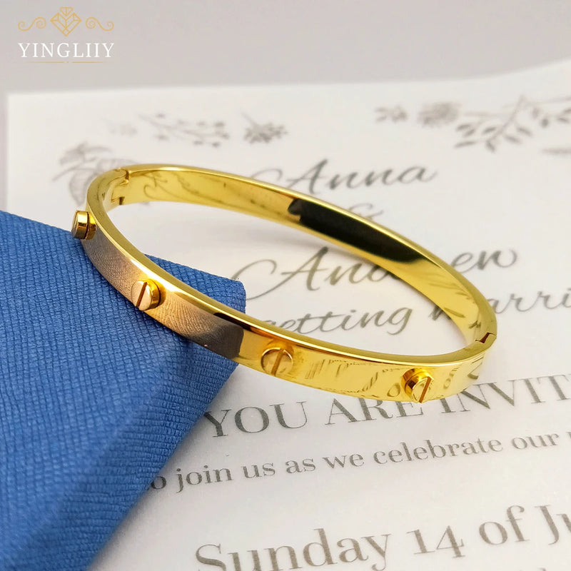 Yingliiy 316L Stainless Steel Steampunk Bracelet For Women