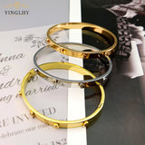 Yingliiy 316L Stainless Steel Steampunk Bracelet For Women
