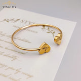 Yingliiy 316l Stainless Steel Bracelet Heart ECG Bangle for Women