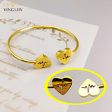 Yingliiy 316l Stainless Steel Bracelet Heart ECG Bangle for Women