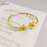 Yingliiy 316l Stainless Steel Bracelet Heart ECG Bangle for Women