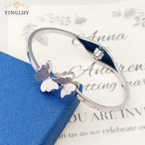 Yingliiy 316l Stainless Steel Bracelet Double Layer Lucky Butterfly Bracelet