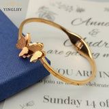Yingliiy 316l Stainless Steel Bracelet Double Layer Lucky Butterfly Bracelet