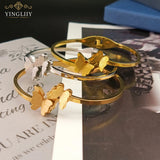 Yingliiy 316l Stainless Steel Bracelet Double Layer Lucky Butterfly Bracelet