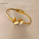 Yingliiy 316l Stainless Steel Bracelet Double Layer Lucky Butterfly Bracelet