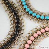 Yiwu Jewelry Necklace with Bead Inlay Chain Edge Wide Edge N1537