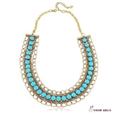 Yiwu Jewelry Necklace with Bead Inlay Chain Edge Wide Edge N1537