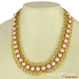 Yiwu Jewelry Necklace with Bead Inlay Chain Edge Wide Edge N1537