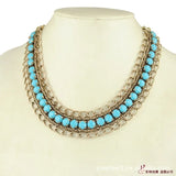Yiwu Jewelry Necklace with Bead Inlay Chain Edge Wide Edge N1537