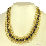 Yiwu Jewelry Necklace with Bead Inlay Chain Edge Wide Edge N1537