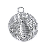Bee Shape Metal Circular Label Pendant DIY Lucky Jewelry Accessories