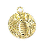 Bee Shape Metal Circular Label Pendant DIY Lucky Jewelry Accessories