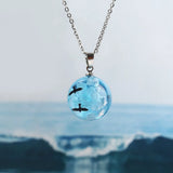Yobest Resin Round Ball Pendant Necklace Women Sky Cloud Chains