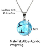 Yobest Resin Round Ball Pendant Necklace Women Sky Cloud Chains