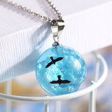 Yobest Resin Round Ball Pendant Necklace Women Sky Cloud Chains