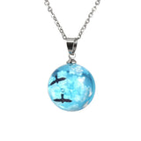 Yobest Resin Round Ball Pendant Necklace Women Sky Cloud Chains