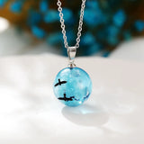 Yobest Resin Round Ball Pendant Necklace Women Sky Cloud Chains
