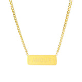 Yobest Stainless Steel Vertical Bar ID Pendant Necklaces for Men Woman