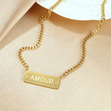 Yobest Stainless Steel Vertical Bar ID Pendant Necklaces for Men Woman