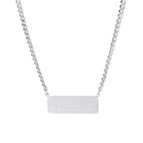 Yobest Stainless Steel Vertical Bar ID Pendant Necklaces for Men Woman
