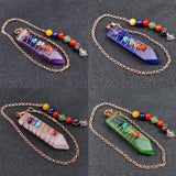 7 Chakra Jade Crystal Pendulum Healing Stone Chain Divination