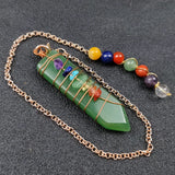 7 Chakra Jade Crystal Pendulum Healing Stone Chain Divination