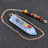 7 Chakra Jade Crystal Pendulum Healing Stone Chain Divination