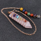 7 Chakra Jade Crystal Pendulum Healing Stone Chain Divination