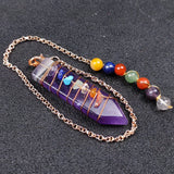7 Chakra Jade Crystal Pendulum Healing Stone Chain Divination