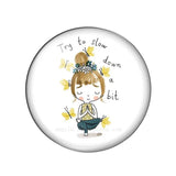 Yoga Girl Motivational Quote Snap Button DIY Glass Cabochons