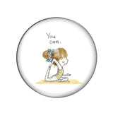 Yoga Girl Motivational Quote Snap Button DIY Glass Cabochons